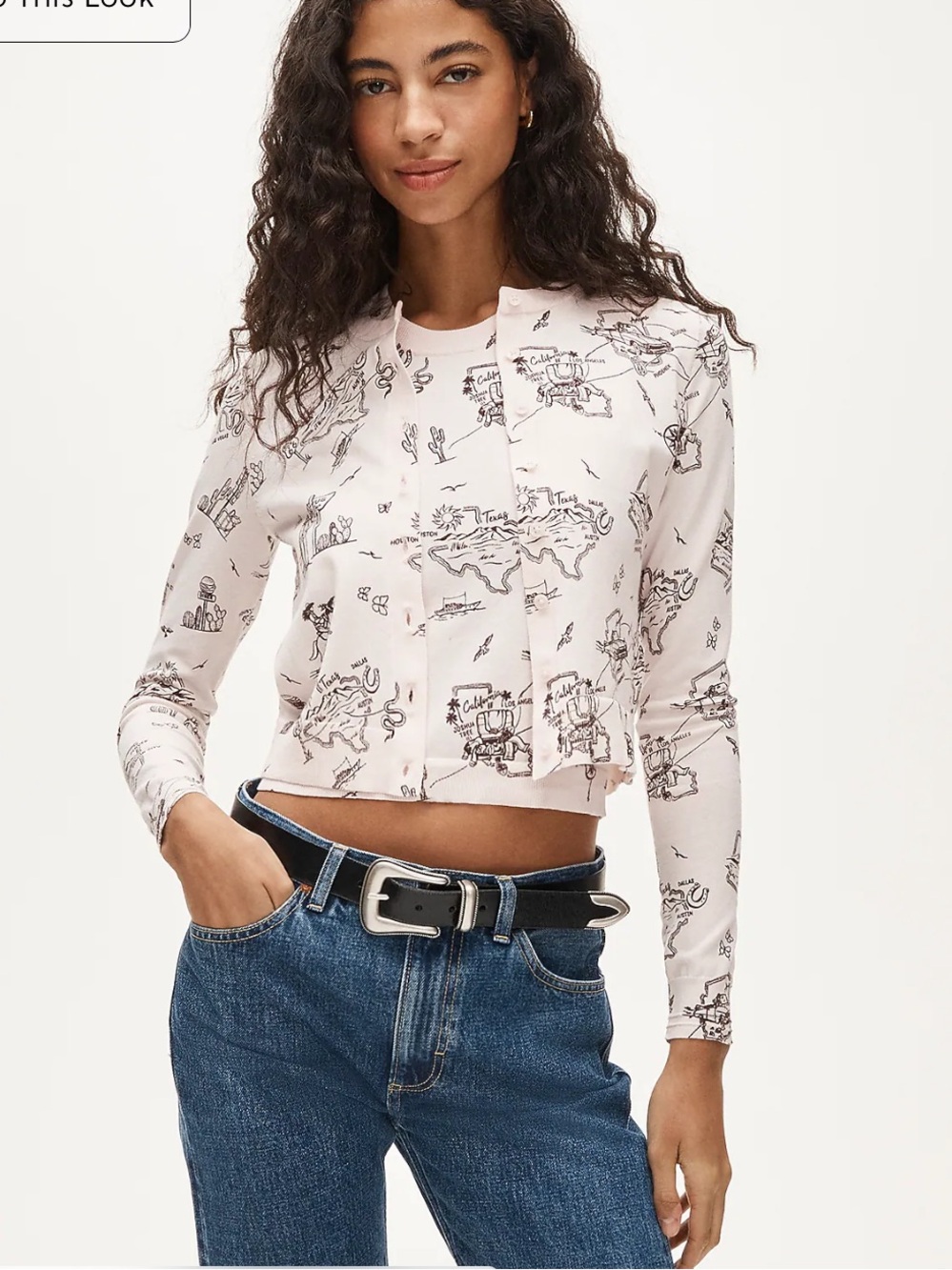 J crew Jackie Printed knit crew neck cardigan